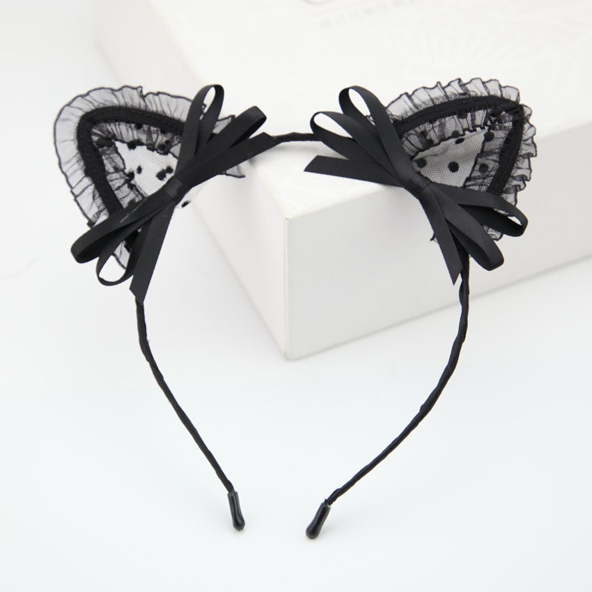 Lace Dot Cat Ear Hairbands