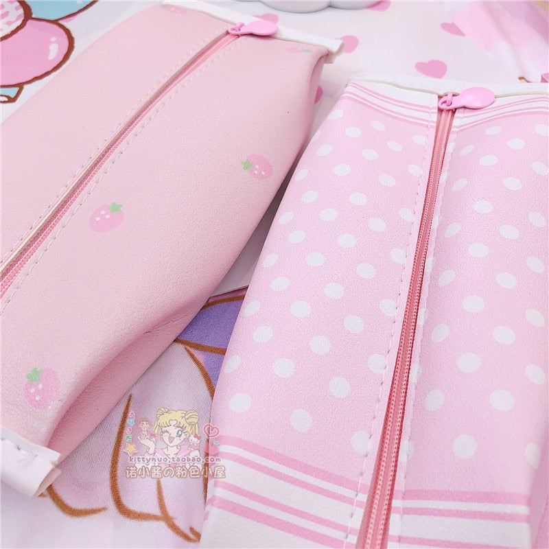 Milk Box Strawberry pencil bag case Kawaii