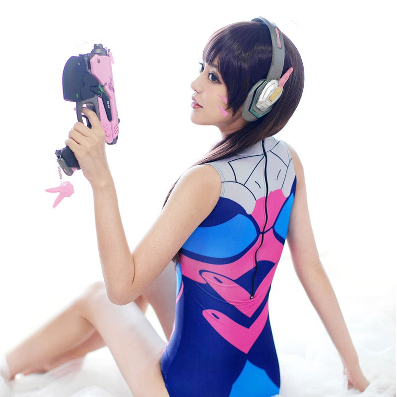 Game D.VA Cosplay  Swimwear Bathing Suit