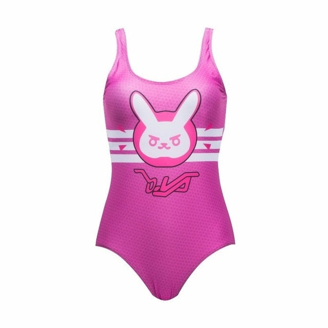 Game D.VA Cosplay  Swimwear Bathing Suit