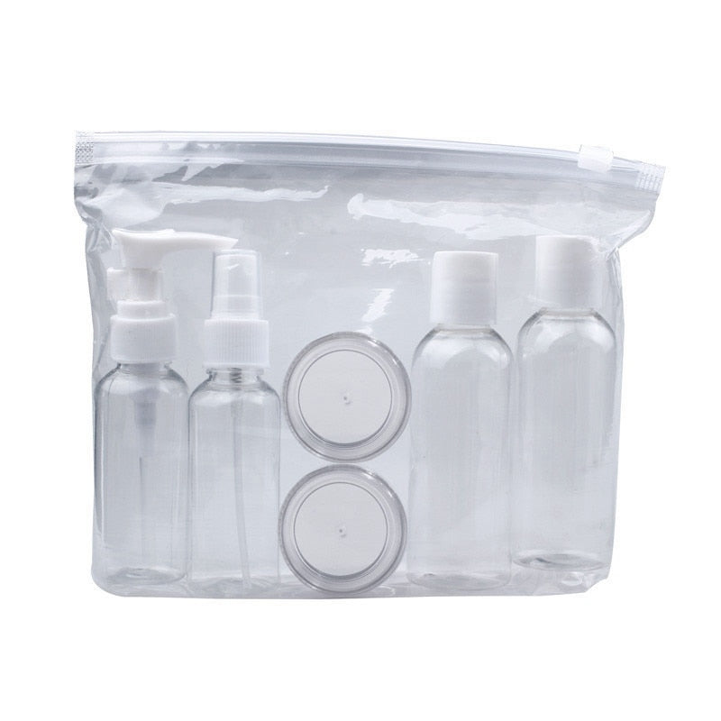Transparent Cosmetic Bag & Bottle set